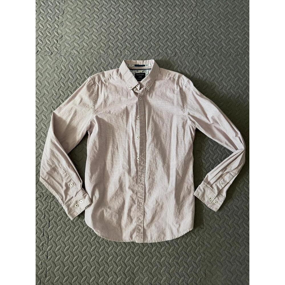 Denim & Flower Shirt Men S Slim Fit Button-Up Long Sleeve